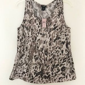 NWT-Ann Taylor Animal Print Sleeveless Top
